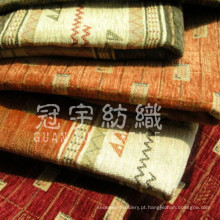 Tecido de estofamento de chenille de poliéster jacquard para têxteis domésticos